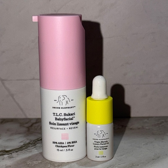 Drunk Elephant Skincare Trio with White, Pink, Yellow, Blue Accents - Picture 4 of 5